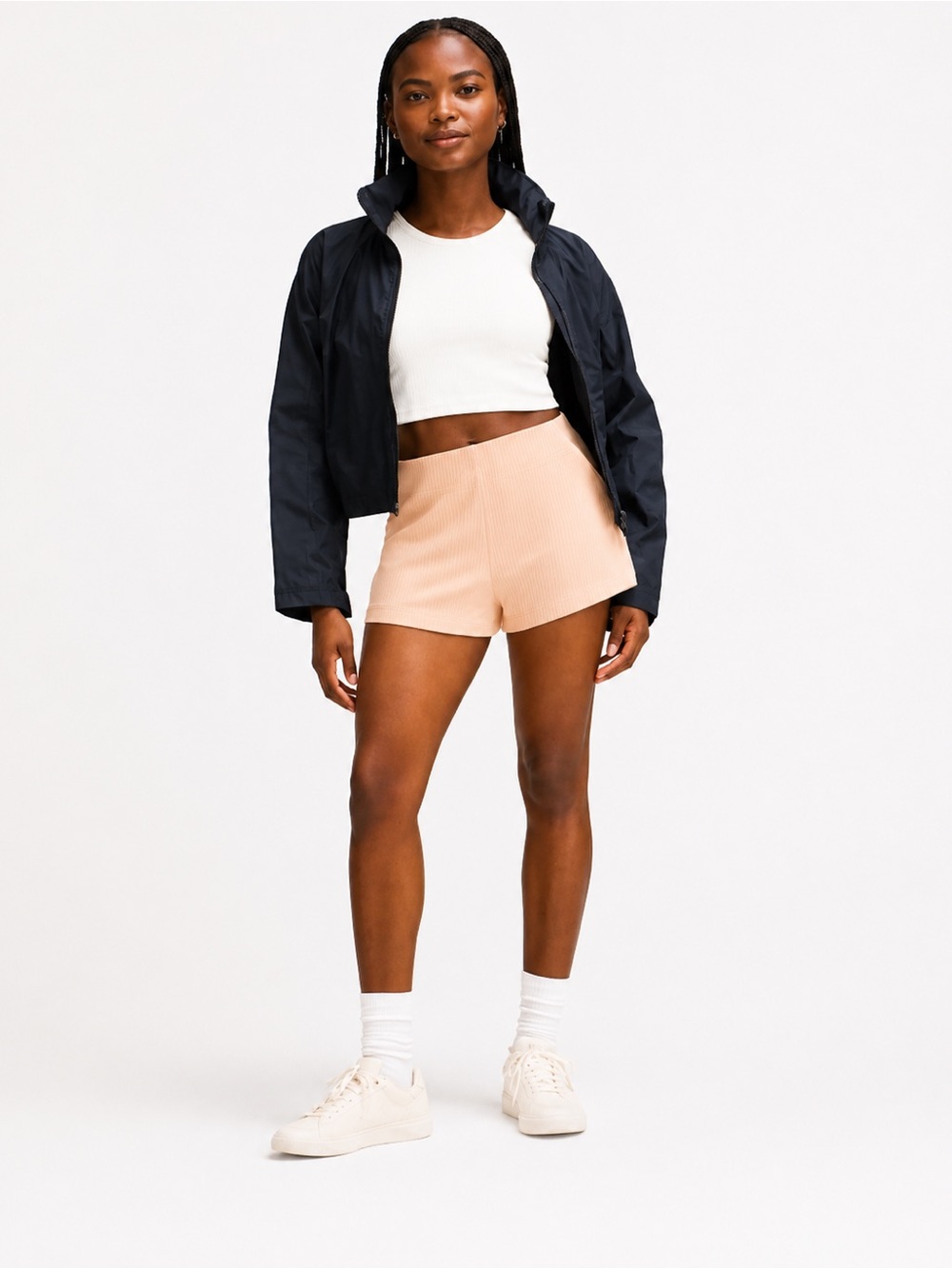 Lululemon Ribbed Softstreme High-Rise Shorts 2" Peach Size 6 LW7CPNS